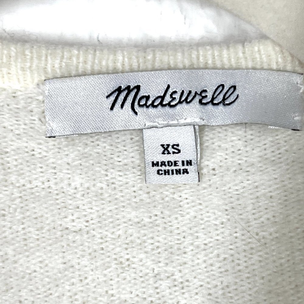 Madewell Cardigan Sweater Open Front Cream Taupe Alpaca XS - Picture 6 of 8